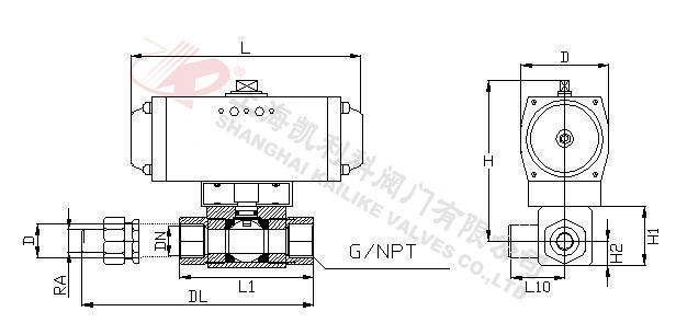 Q611N气动高压球阀结构图