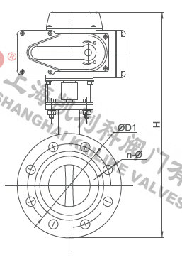 D941X电动法兰蝶阀外形结构图